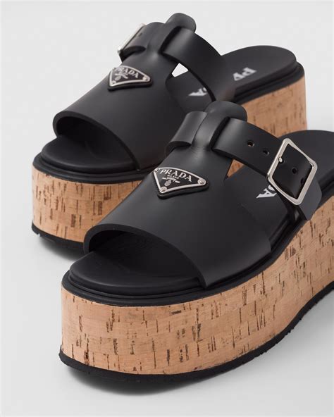 prada platform slide sandals|prada platform sandals outlet.